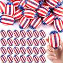Jerify 72 Pcs 4th of July Football Stress Ball 3.35 Inch Mini Independence Day Foam Patriotic Relief Toys Red White Blue American Flag Stress Ball for Boys Girls Memorial Day Gifts