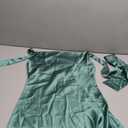 Parthea Women Satin Silk Midi Dress Backless Lace Up Ruched High Slit Bodycon Sexy Club Cocktail Wedding Guest Dresses, L