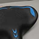 CDYWD Oversized Bike Seat for Men & Women Comfort, Extra Wide Bicycle Seat Cushion, Comfortable Wing Padded, Large Replacement Saddle for Peloton, Stationary Exercise Bike, Ebike, Cruiser, City Bike (Blue)