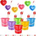 Valentines Day Toss Ball Game with 6 Plastic Love Pots 6 Love Decor 10 Arrow Toss Play for Valentine's Games Indoor Outdoor Games Activities Valentines Gift Exchange Carnival Prizes
