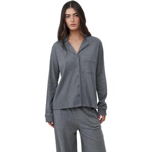 Gottex Beach Life Sandy Days Loungewear Top - Button Up Closure, Front Pocket, Long Sleeved, Bottoms Sold Separately