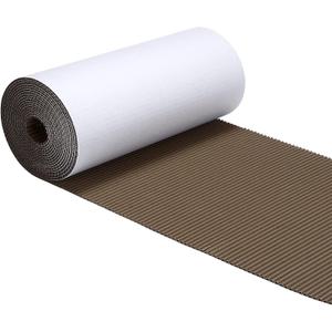 Geyoga 12 x 197 Inch White Single Face Corrugated Cardboard Roll B Flute Shipping Corrugated Paper Roll Wrap for Packing, Storage, DIY Crafts, Back to School Essentials