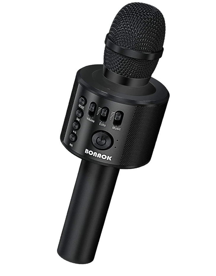 BONAOK Wireless Bluetooth Karaoke Microphone,3in1 Portable Handheld Karaoke Mic Speaker Machine Home Party Birthday for All Smartphones Q37 (Black)