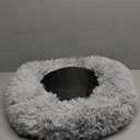 Hoewina Dog & Cat Bed for Indoor Cats, 20in Calming Donut Bed for Puppy and Kitten, Washable Round Fluffy Pet Bed for Small Medium Dogs and Cats (Light Grey)