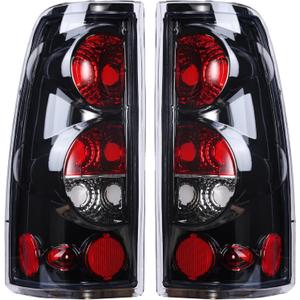 Boine Tail Light Compatible With 1999-2006 Chevy Silverado 1500 2500 3500 GMC Sierra 1500 2500 Driver and Passenger Side Rear Light Brake Lamps (OE Black Clear Lens)