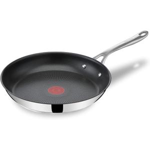 T-Fal x Jamie Oliver Nonstick Coated Stainless Steel Pan 11-Inch, Induction Compatible, Oven Safe up to 500F, Chef's Stainless Steel Skillet, Frying Pan, Silver