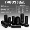 DISEN 19 Pcs 1/2" SAE Impact Socket Set, Deep Sockets 3/8"- 1-1/2", 6-Point Cr-V & Alloy Steel, 1/2 Inches Drive Impact Socket Set,Rugged Construction, Enhanced Storage Case