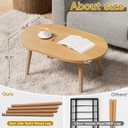 23.6" Small Coffee Table for Small Space, Mini Low Oval Coffee Table, 23.6" x 15.8" x 16.3"