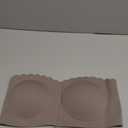 DEANGELMON Wireless Strapless Bras for Women Front Closure Non-Slip Padded Bandeau Bralette Comfort Wavy Edge Tube Top Bra (Small, Hazelnutcoffee)