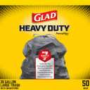 Glad ForceFlex Heavy Duty Large Drawstring Trash Bags, Hold 80+ lb, 30 Gal, 50 Ct (Package May Vary)