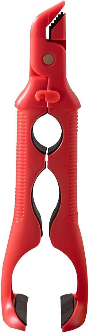 3 x 3-in-1 Silicone Non-Slip Heat Resistant Gripper Tongs,Multi-Function Hot Plate Gripper– Small & Large Ends for Bowls & Plates, 22cm Long Handle with Built-in Can Opener (Red)