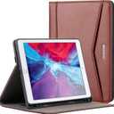 Case for iPad 6th Generation, iPad 9.7 Case 5th Generation 2018/2017, Full-Body Protective Rugged Shockproof Case with Built-in Handstrap & Apple Pencil Holder,Auto Sleep/Wake- Brown