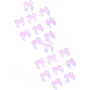 50 Pcs Pink Bows, Mini Satin Ribbon Bow, Tiny Craft Bows for DIY, Cheer Pins, Wedding & Gift Box Decor (Pink)