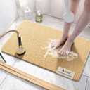 Asvin Soft Textured Bath, Shower, Tub Mat, 24x32 Inch, Phthalate Free, Non Slip Comfort Bathtub Mats with Drain, PVC Loofah Bathroom Mats for Wet Areas, Quick Drying