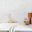 Cohoo Home Modern Peel and Stick Wallpaper Boho Contact Paper for Cabinets and Drawers Geometric Wall Paper Gray White Removable Self Adhesive Wallpaper for Bedroom Bathroom Waterproof 17.3inW 393inL