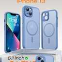 TOCOL for iPhone 13 Case, Full Camera Protection, Compatible with Magsafe, Drop Protection, Translucent Magnetic Matte Phone Case for iPhone 13 6.1 inch (Light Blue)