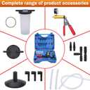 2 in 1 Brake Bleeder Kit with Hand Vacuum Pump with Gauge Adapters Automotive Brake Fluid Bleeding Set with Protected Case for Car Truck (Blue)
