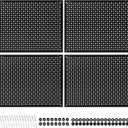 4 Pack Heavy Duty Steel Pegboard Garage Organization Panels,Universal 1/8 and 1/4 Pegboard Accessories,Suitable for Tool Storage,Garage Storage etc.(Black, 16X12)