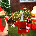 Christmas Goose Outfits,2 Pcs/Set Toy Soldier Style Goose Clothes with Pointed Hat and Candy Cane Fits 23" Lawn Goose Statue,Red Christmas Outdoor Goose Costume,Yard Patio Garden Xmas Decor