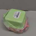 Crate Dog Bowl,Removable Stainless Steel Water Food Feeder Bowls Crate Coop Cup,Pet Cage Bowls with Bolt Holder for Cat, Puppy, Birds, Rats, Rabbits Small Animals ((Green+Pink) Square, Samll)