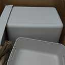 Ytteve 6 Pack Light Grey Stackable Plastic Storage Bins with Lids & Handles, Durable - 4 Large (14.4"x10.2"x6.3") & 2 Medium (11.8"x8"x4.7"), Multi-size for Closet, Shelves, Drawers, Home & Office