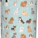 Puppy Dog Cute Animals Round Laundry Hamper Storage Basket Toys Clothes Organizer Bin For Home Bathroom Bedroom Dorm Nursery, 38l