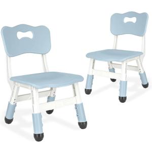 Kids Chair Adjustable Height Children Chairs Suitable for Children Age 2-8 with Foot Covers for Home Classroom Kindergarten and Children's venues Two-Pack (Neon Grey Blue)
