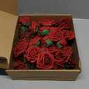 AmyHomie Artificial Flowers Dark Red Rose 50pcs Real Looking Fake Roses w/Stem for DIY Wedding Bouquets Centerpieces Arrangements Party Baby Shower Valentines Day Christmas Tree Decorations