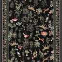 Washable Hallway Runner Rug 2' 6' Black Boho Rug Animal Botany Floral Non-Slip Soft Colorful Oriental Vintage Long Cheetah Flamingo Deer Carpet Kitchen Entryway Bedroom Corridors Indoor