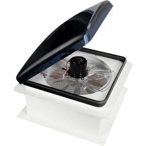 Manual RV Roof Vent Fan With S-MOK Al_arm and Ca-Bon Dete_ctor, 12V 14" Super Quiet RV Roof Fan, 3-Speed, Reversible