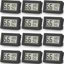 Vaikby 12-Pack Mini Digital Thermometer Hygrometer, Indoor Humidity Monitor, Temperature Humidity Gauge Meter with Fahrenheit () for Bedroom, Greenhouse, Garden, Cellar, Closet, Fridge (Includes Batteries for Product Use Only)