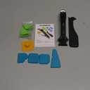 Caulking Tool 5 in 1 Silicone Caulking Grout Removal Sealant Finishing Tool with Grout Scraper, 6 Exchange Silicone Pads, Adhesive Residue Scraper Seam Repair Kit for Kitchen Bathroom (Green)