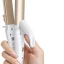 Europe Travel Curling Iron Mini: Dual Voltage Curling Iron for Traveling - Mini Travel Curling Irons 1 Inch with US Plug, Gold 450℉ for Thick/ Coarse Short Hair