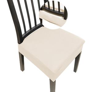Dining Chair Covers,Seat Covers for Dining Room Chairs Set of 6,Stretch Kitchen Chair Covers,Removable Washble Dining Room Chair Seat Cover,Chair Slipcovers Protector (Beige,with Zipper)