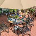 Dragonfly Outdoor Round Tablecloth with Umbrella Hole, Circle Fitted Tablecloths with Elastic 36"-44" Waterproof Oil-Proof Round Outdoor Tablecloth Patio Table Cover for Picnic Camping Party