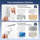 ENJOYBASICS 2 Pack No Drill Curtain Rods for Window 28 to 48 Inches, 5/8 Inch Diameter Renter Friendly Drapery Rod with Adhesive Brackets without Drilling, Adjustable from 27 to 52 Inches, White