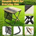 2 Pack XL Portable Chairs for Adults, 14.2" Wide Seat & Knee-Friendly Folding Stool Pocket Chair, Foldable Backpack Stool, Heavy Duty Collapsible Camping Seat for Fishing Travel - Khaki