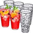 Amazing Abby - Iceberg - 30-Ounce Plastic Tumblers (Set of 6), Iced-Tea Drinking Glasses, All-Clear Reusable Plastic Cups, Stackable, BPA-Free, Shatter-Proof, Dishwasher-Safe