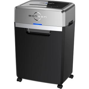 BONSEN Heavy Duty Paper Shredder, 24-Sheet Cross-Cut Shredder, 40-Min Continuous Running Time, Commercial Grade Shredder for Office, 9-Gallon Big Basket, 55dB Super Quiet, P-4 High Security (S3105)