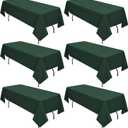 6 Pack Hunter Green Tablecloths for 6ft Rectangle Tables 60 x 102 Inch - Polyester Table Cover Stain and Wrinkle Resistant Washable Fabric Table Clothes for Wedding Party Banquet Reception Restaurant
