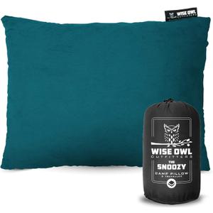Wise Owl Outfitters Camping Pillow Memory Foam Travel Pillow for Airplane Sleeping, Hiking, Backpacking & Outdoor Use - Small & Portable for Adults, Car, Camp & Tent (Medium (14"x18"), Color: Green)
