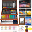 Soucolor Art Supplies, 192-Pack Deluxe Art Set Drawing Painting Supplies Kit with Acrylic Pad, Watercolor Pad, Sketch Book, Canvases, Acrylic Paint, Crayons, Pencils, Gifts for Artist Adults Teen Kids