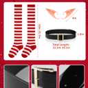 6 Pack Christmas Kids Elf Costume, Boys Christmas Elf Costume Velvet Cosplay Santa's Helper Costume Xmas Outfit (8-10 Years)