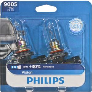 Philips Automotive Lighting 9005 Vision Upgrade Automotive Replacement Headlight Bulb, Fits Select High Beam, Low Beam, or Fog Positions (Pack of 2)