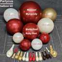 Red White Gold Balloon Arch Double Stuffed Burgundy Pearl White Sand Gold Balloon Garland Kit Red Linking Balloons Fringe Curtain for Birthday Bridal Shower Wedding Engagement Anniversary Party Decor