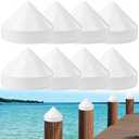 JYINCPED 8.5 Inch Cone Piling Cap for Dock,Marine Pylon Cap for Dock Post Pole Pipe Head,Dock Pylon Cover Caps for Marine Boat, Floating Docks, Piers, White