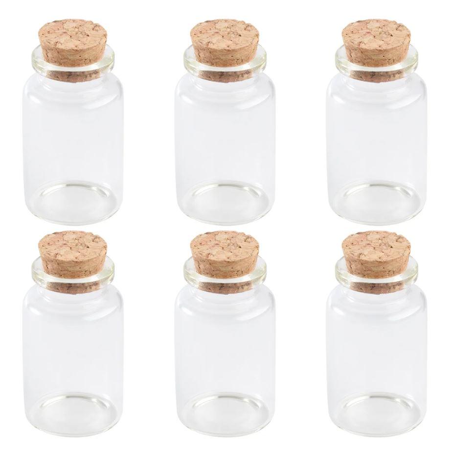 6pcs 120ml Spice Jars with Cork Lid Glass Bottle Kitchen Storage Container for Scented Tea Coffee