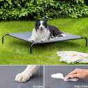 Love's cabin Elevated Cooling Dog Bed for Large Dogs, Portable Indoor & Outdoor Raised Pet Dog Cat Cot, Durable Summer Frame with Breathable Mesh, Grey, 48 inches