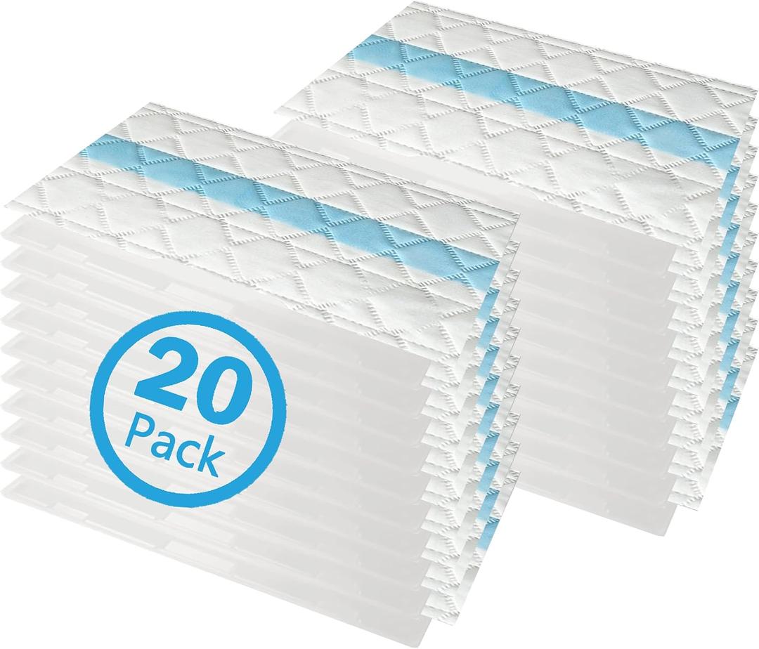 20 Pack VACMOP Disposable Hard Floor Vacuum and Mop Pad Refills for Shark Pro VM252 VM251 VM250 VM200 VC205 QM250 VM190 VM200P12 VMP30 Vacuum Cleaner Replacement Parts