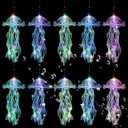 Jellyfish Decor, 10 Pcs Jellyfish Lanterns - Hanging Jelly Fish Decoration for Mermaid Theme Party & Under The Sea Party Decorations, Birthday Gift Supplies for Women Girls Baby (5 Colors) (Yellow, Pink, Purple, Blue, Green)